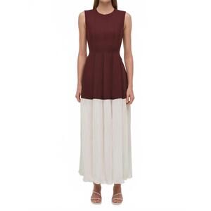 NEW SIMKHAI raleigh midi dress in mahogany